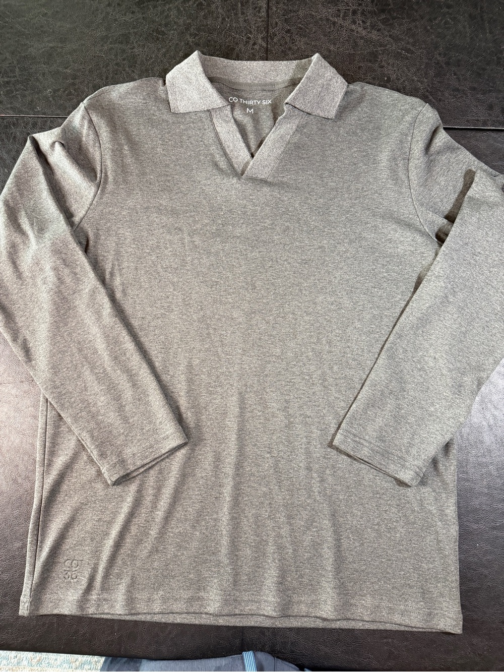 CO Thirty Six Men's Long-Sleeve Polo - Gray